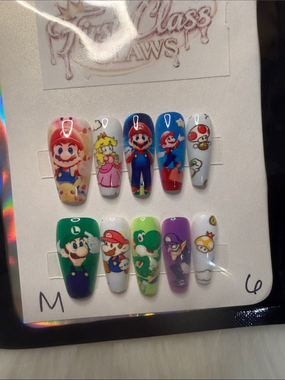 Super Mario Character Press-On Nails - Assorted Colors